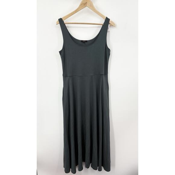 Quince Dresses & Skirts - Quince Midi Dress Women Large Tencel Jersey Fit Flare Stretch Comfy Capsule Soft